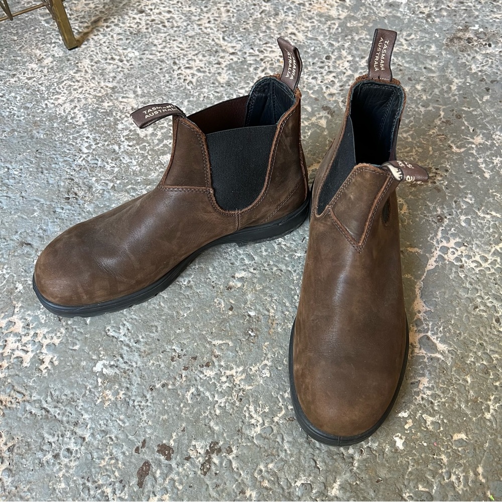 Brown leather Blundstone Boots